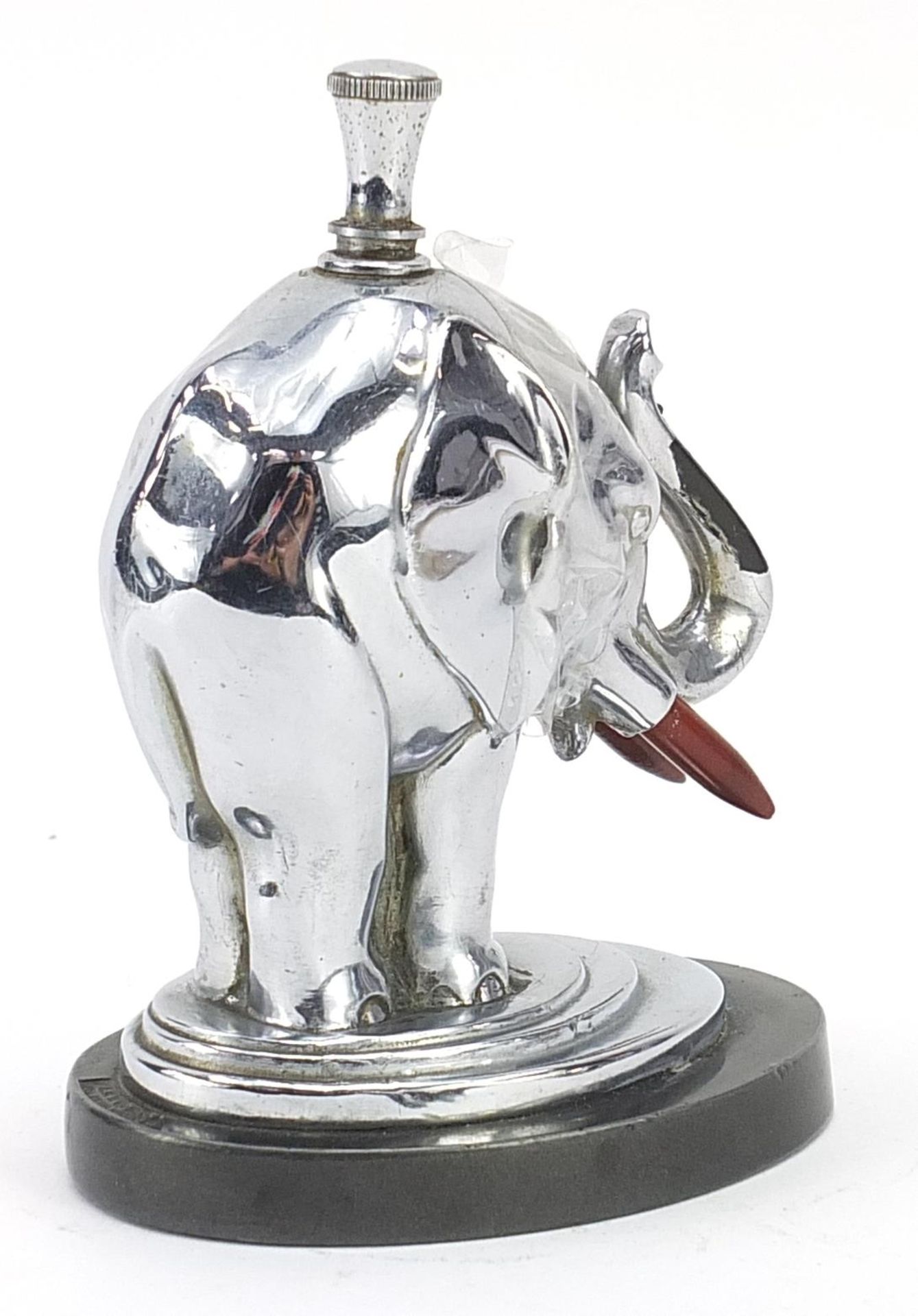 Ronson, Art Deco chrome plated elephant table lighter by Art Metal Works, 13cm high - Image 2 of 4