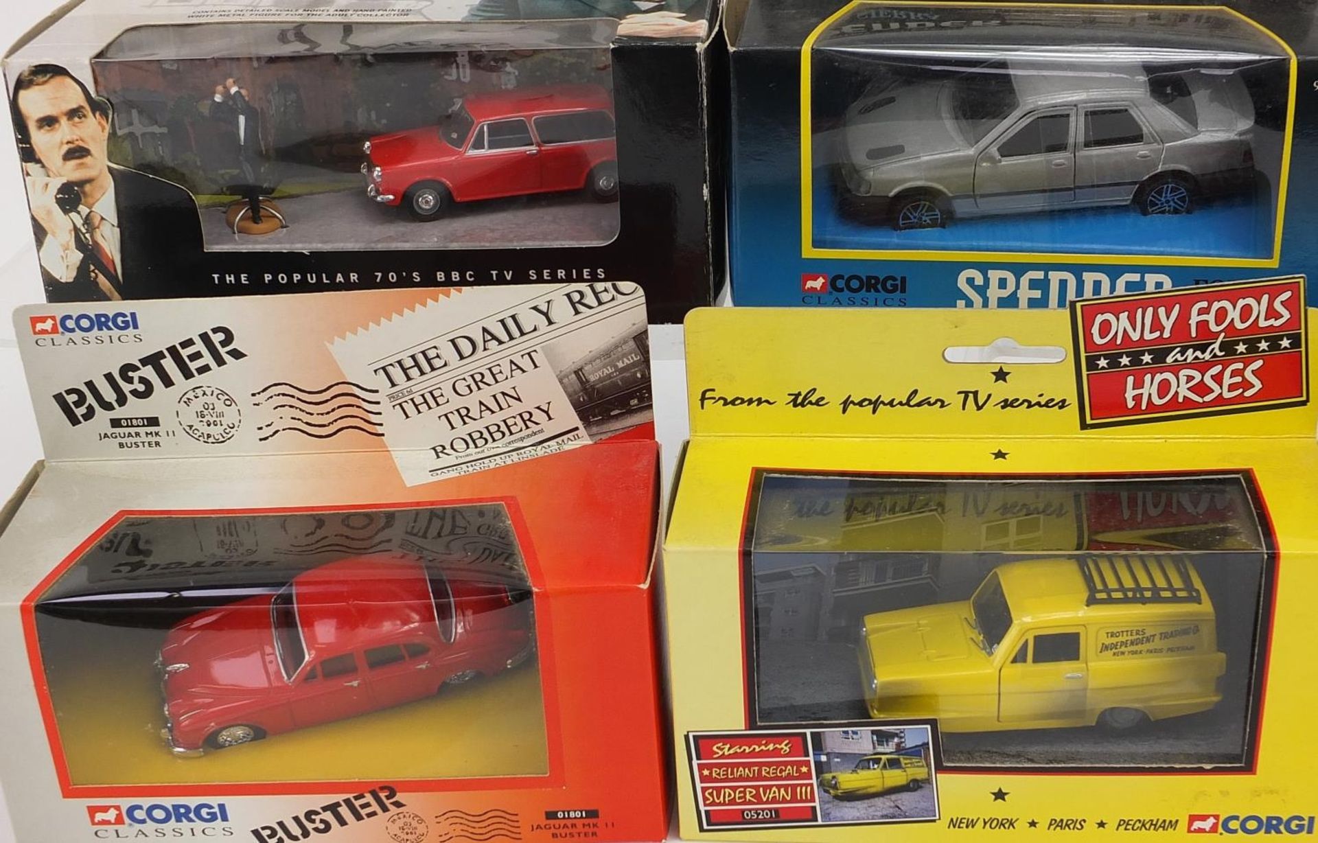 Six Corgi diecast vehicles with boxes including Mr Bean's Mini, Only Fools and Horses, Fawlty Towers - Image 2 of 3