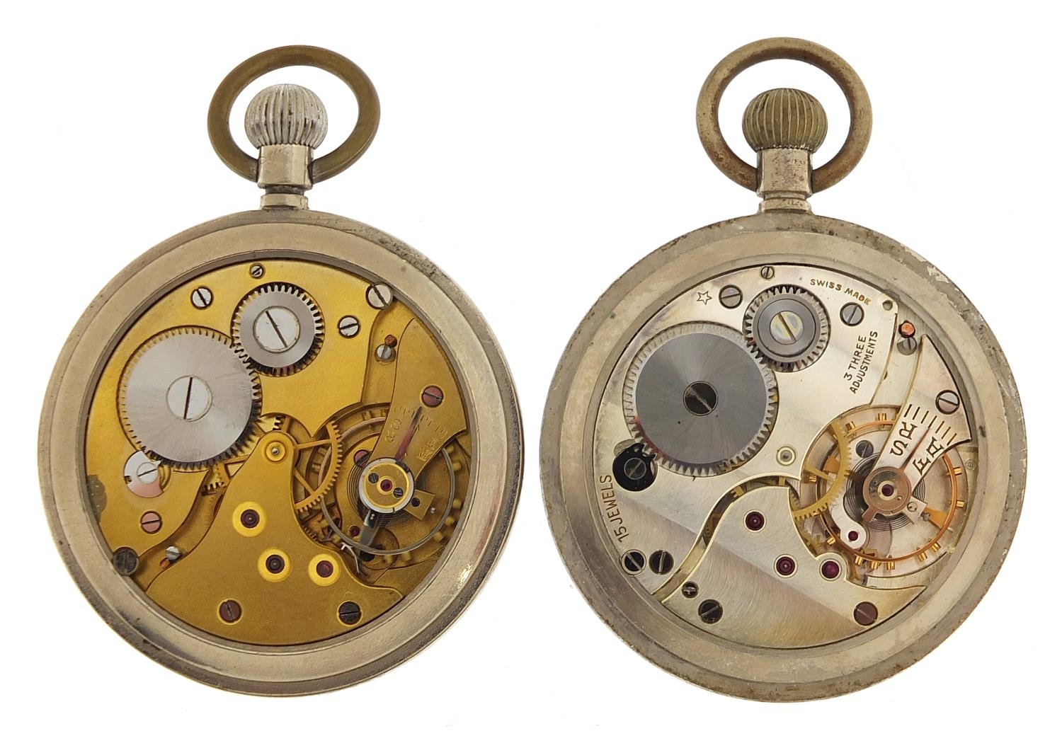 Two military interest open face pocket watches including Leonidas engraved G.S.T.P U2902 and G.S.T.P - Image 3 of 4