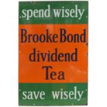 Vintage Brooke Bond dividend Tea enamel advertising sign, 76cm x 51cm
