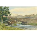Henry Reid Inman - Pont Y Garth, Merioneth, Welsh watercolour, artist's and Chas H West labels