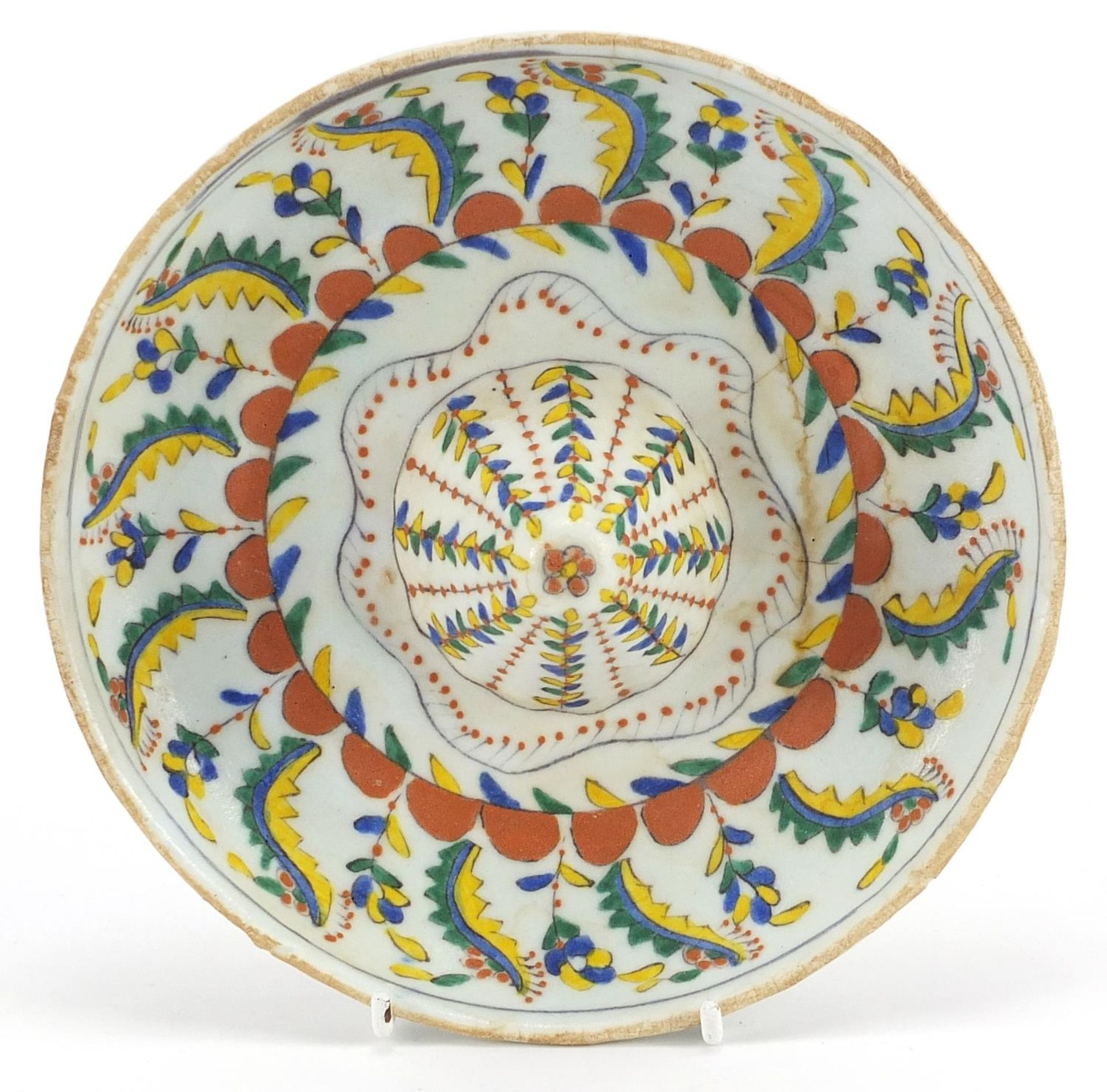 Turkish Kutahya pottery lemon squeezer, 18cm in diameter - Image 2 of 3