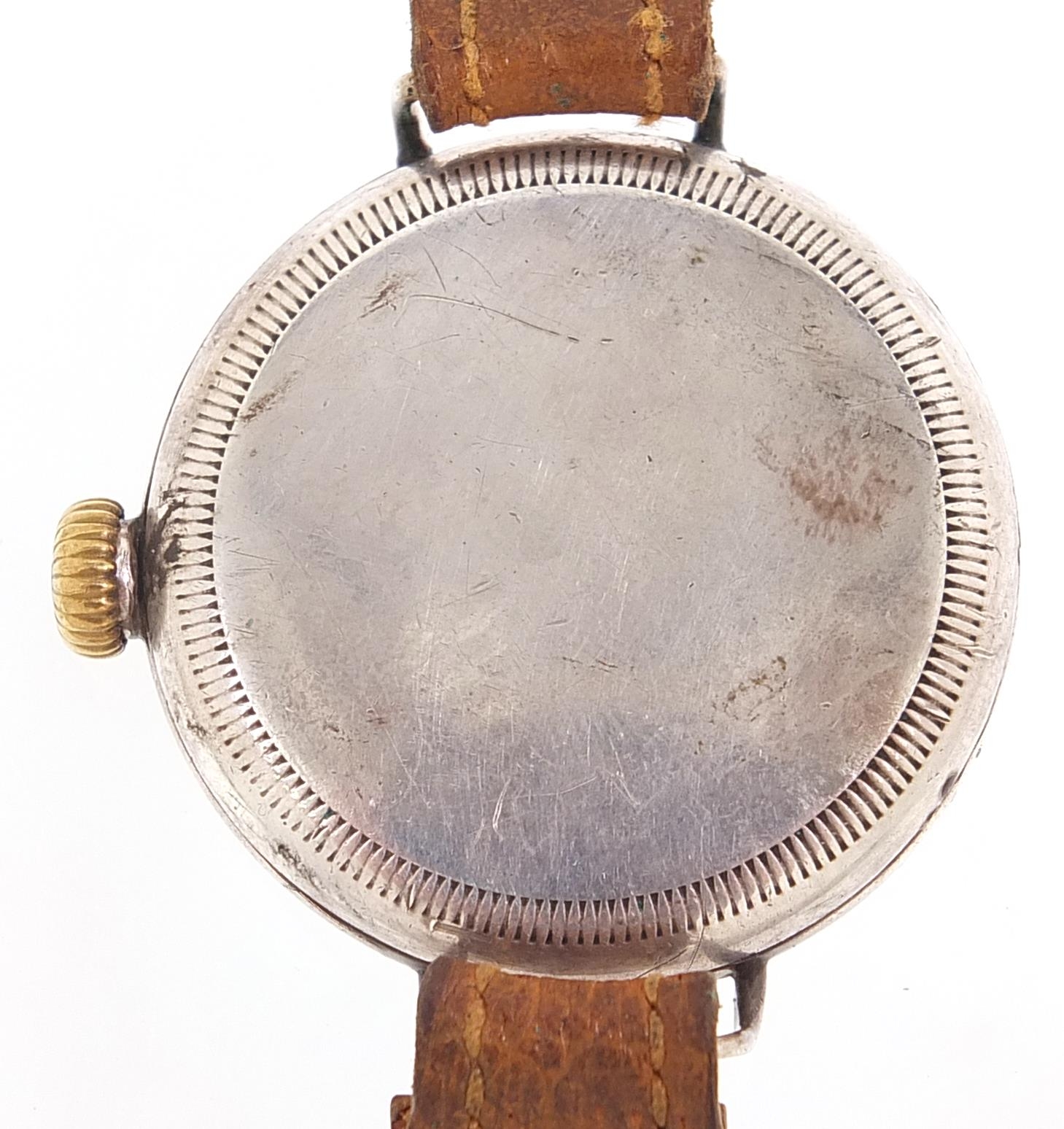 Military interest silver wristwatch with subsidiary dial, 35mm in diameter - Image 3 of 6