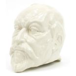 Michael Sutty, commemorative white glazed porcelain bust of King George V, 27cm high