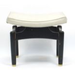 G Plan E Gomme mid century ebonised stool, 41cm H x 50cm W x 40cm D