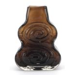 Geoffrey Baxter for Whitefriars, glass cello vase in cinnamon, 17.5cm high