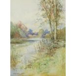 Herbert E Butler 1899 - The Flooding River, late 19th century watercolour, details and Marble Hill