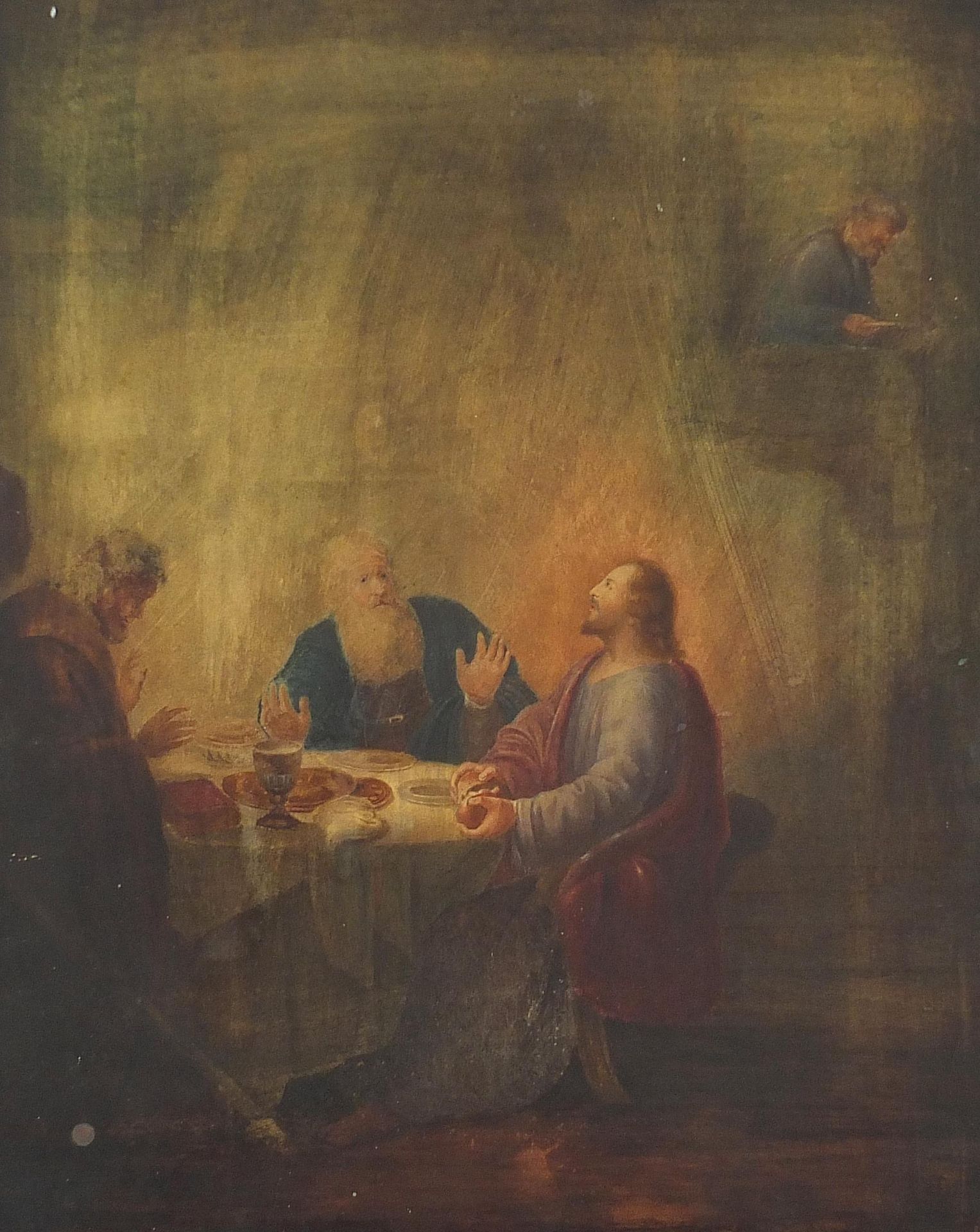 After Rembrandt Van Rijn - The Supper at Emmaus, 19th century Dutch school watercolour, framed and