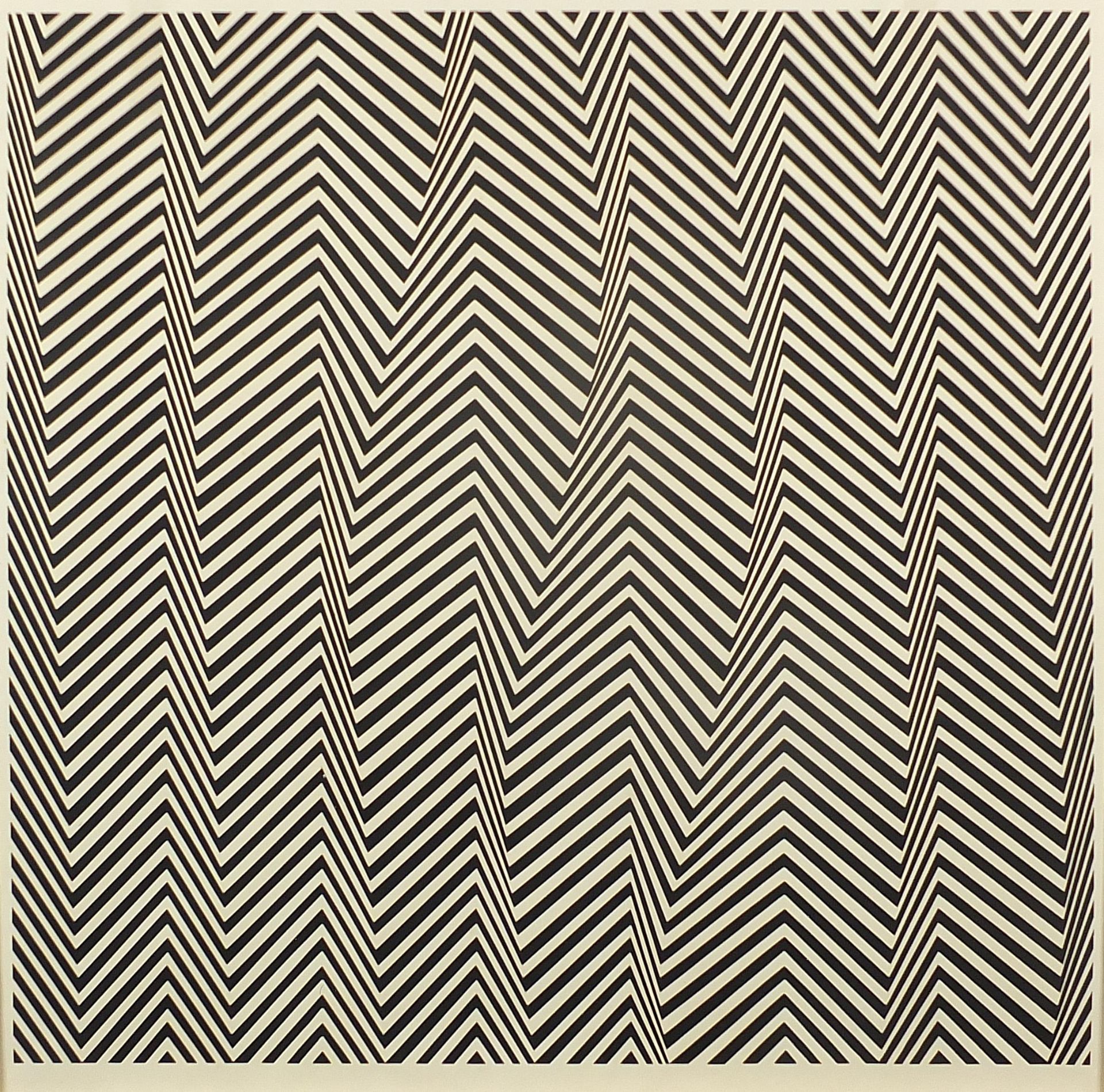 Bridget Riley - Poster Poem Ascending, 1960s screen print published by Alecto Editions 1967, mounte