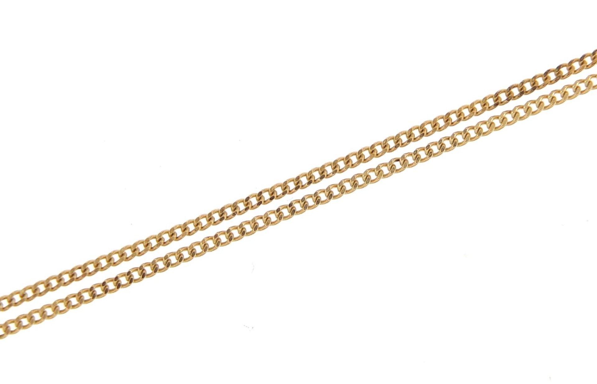 9ct gold curb link necklace, 46cm in length, 1.7g