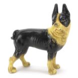 Painted cast iron standing French Bulldog, 20cm high