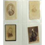 Collection of Victorian cabinet cards arranged in three albums