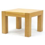 Contemporary light oak coffee table, 40cm high x 55cm square