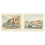 Joan Kilduff Hanzlik - Annapolis Dock, Southview and one other, pair of pencil signed prints in