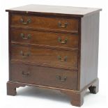 Georgian style mahogany four drawer chest, 64cm H x 60cm W x 40cm D