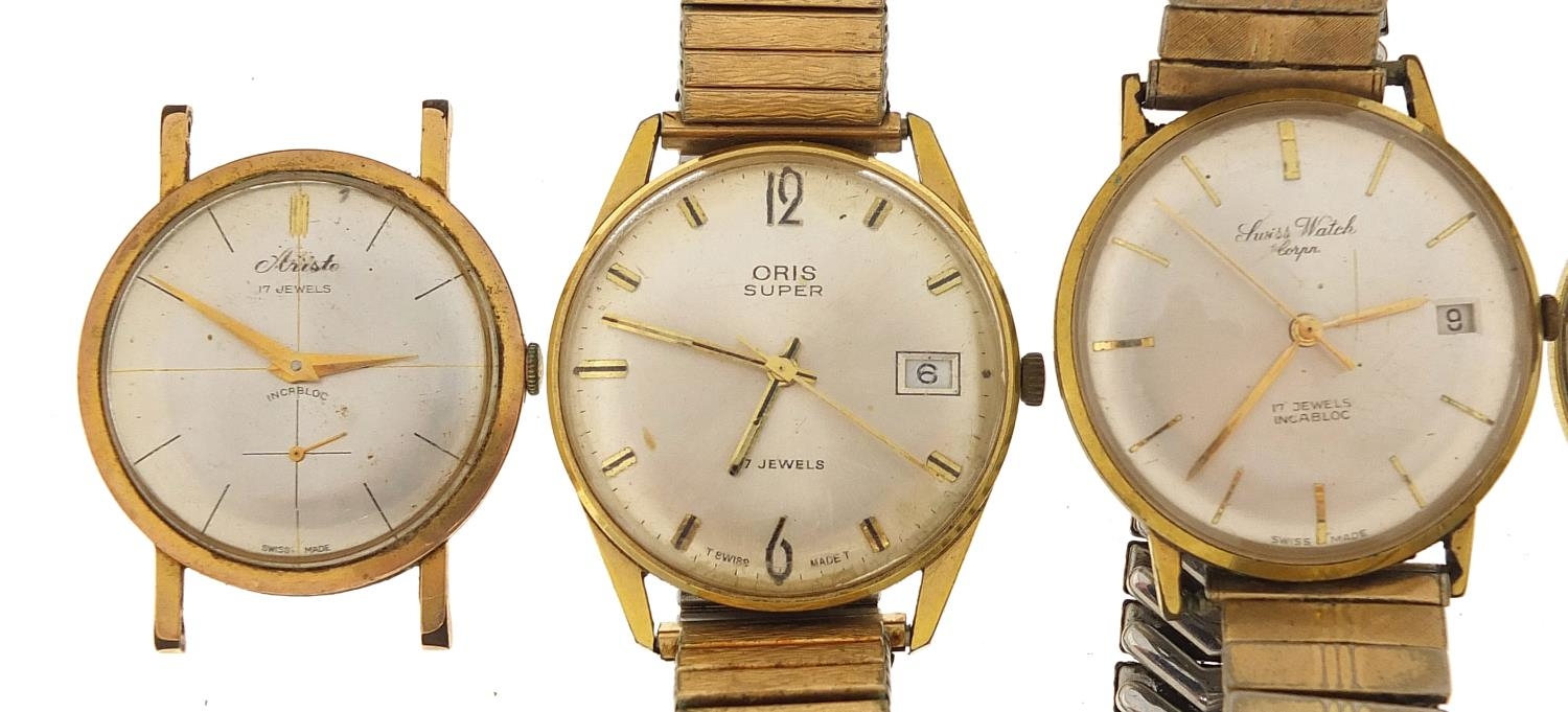 Five vintage gentlemen's wristwatches comprising Avia, Swiss Watch Corporation, Oris, Aristo and - Image 2 of 6