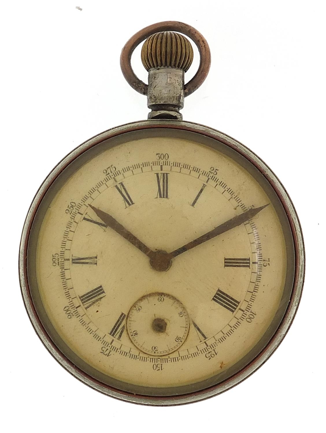 Military interest open face pocket watch, the case engraved WD, 50mm in diameter