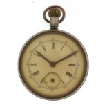 Military interest open face pocket watch, the case engraved WD, 50mm in diameter