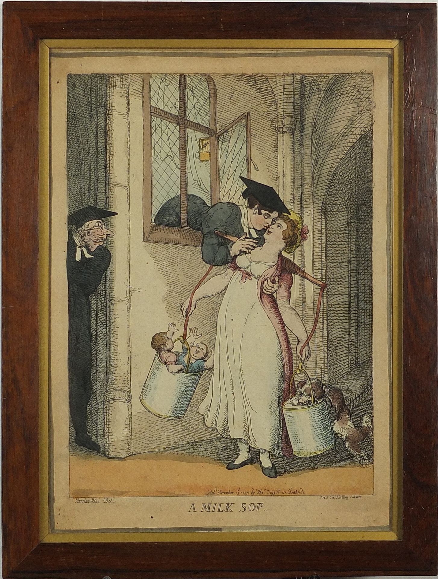 After Thomas Rowlandson - A Councillor and a Milksop, two early 19th century satirical prints in - Image 7 of 9