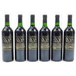 Six bottles of 1996 Le XV du President Grenache red wine