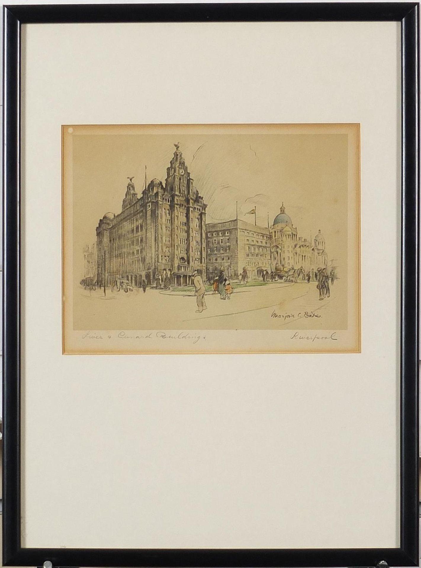 After Marjorie Christine Bates - St George's Hall, Liverpool and Cunard Buildings, pair of pencil - Image 9 of 13