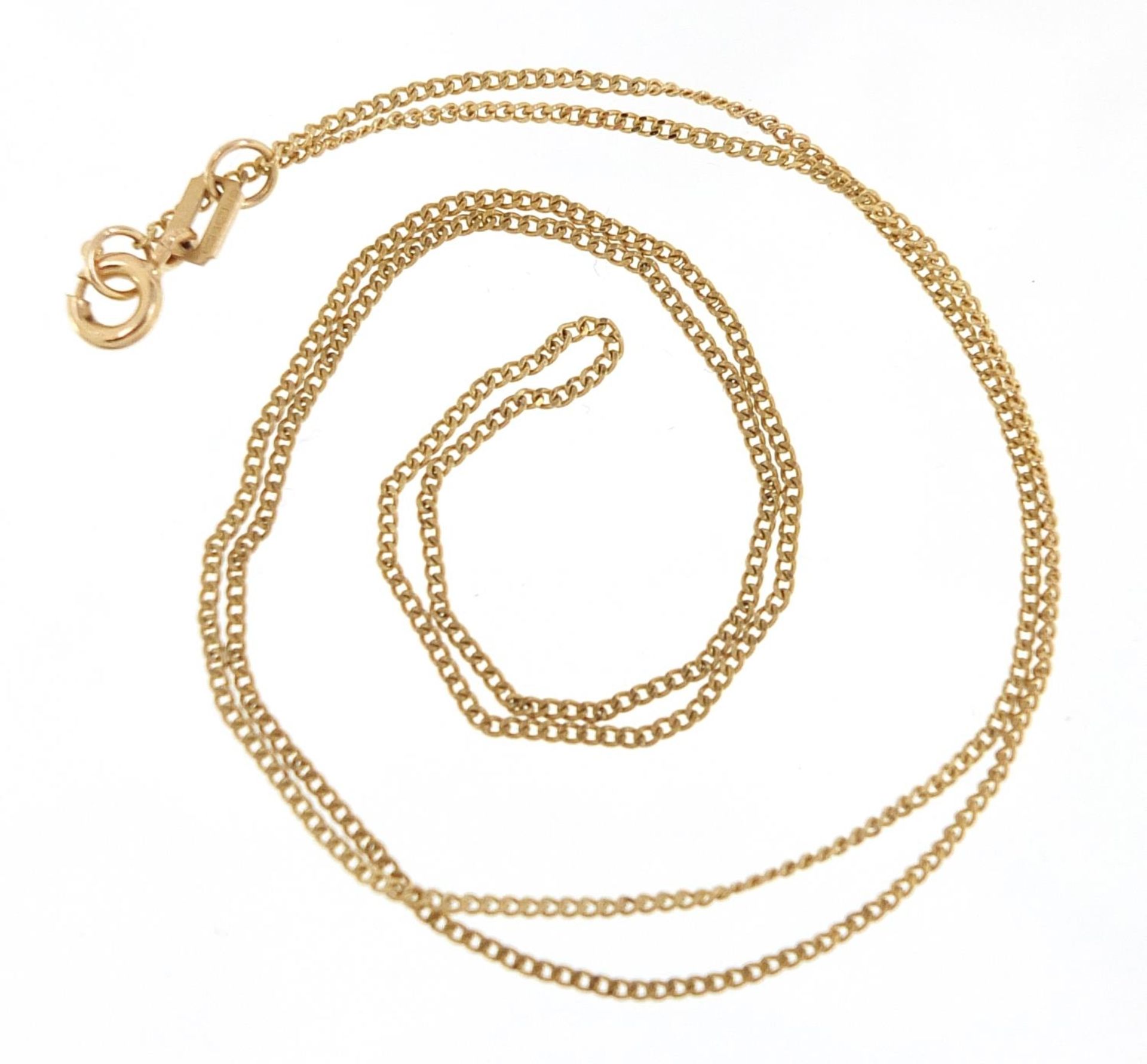 9ct gold curb link necklace, 46cm in length, 1.7g - Image 2 of 3