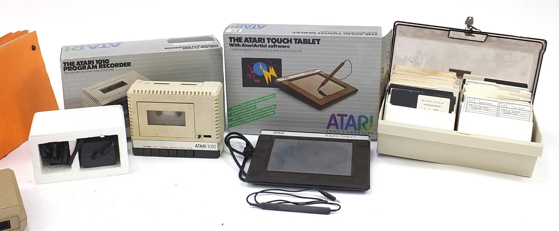 Atari computer accessories, discs and manuals including 1010 programme recorder and touch tablet - Image 3 of 3