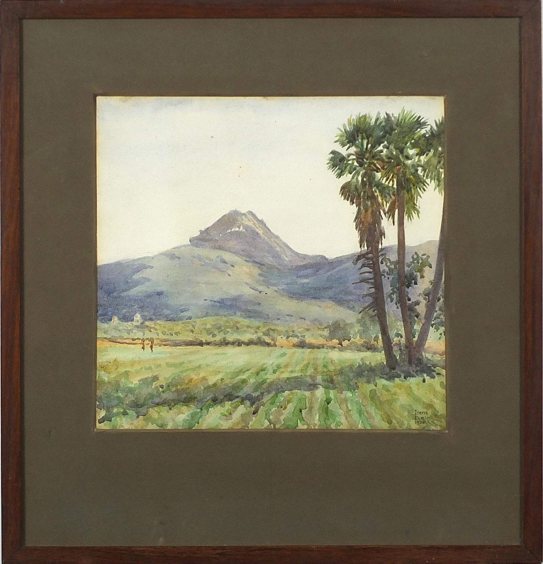 Irene Dunlop 1926 - In the Shadow of Cape Town Mountain, South African school signed watercolour, - Bild 2 aus 4