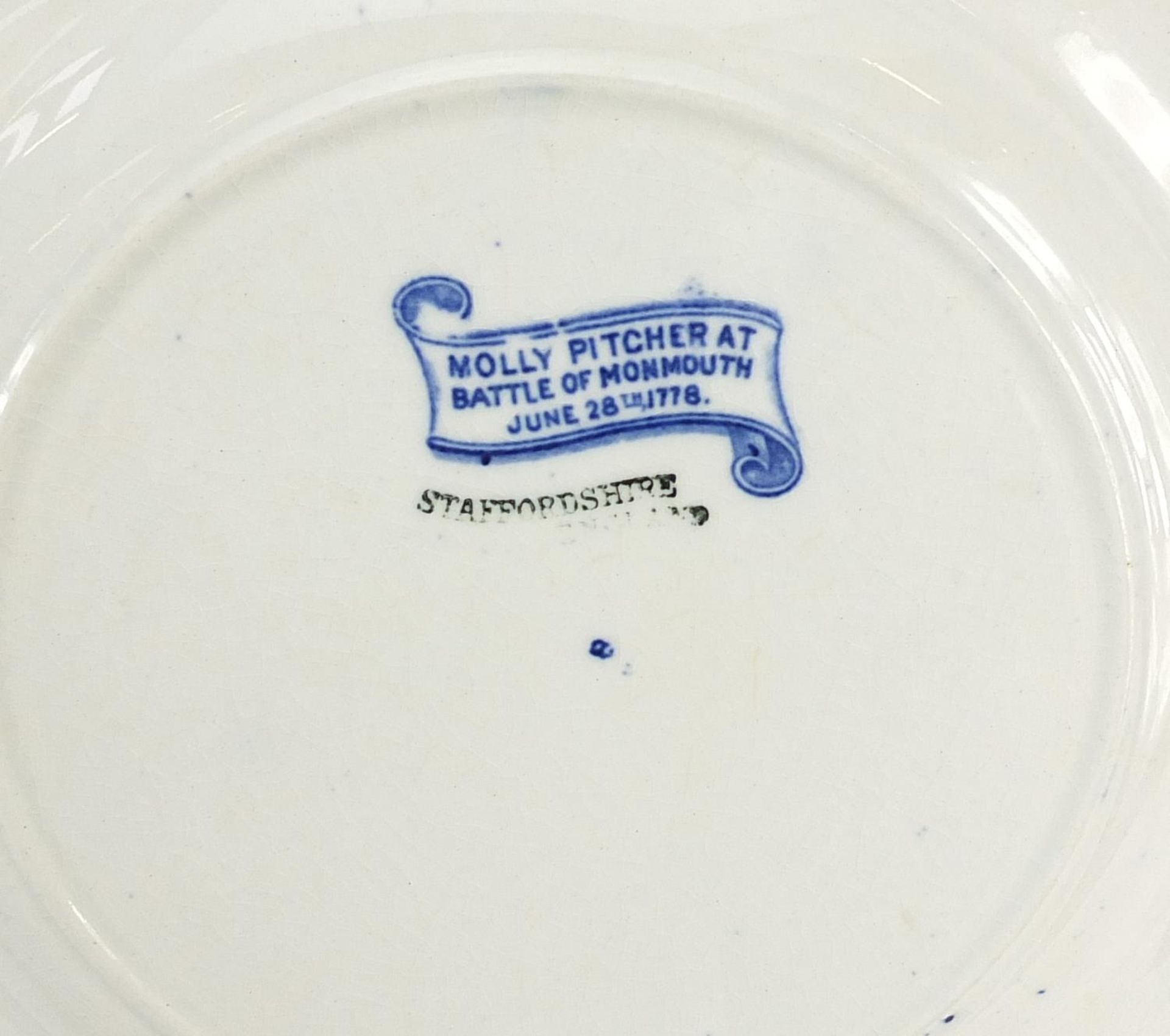 Seven American interest War of Independence blue and white plates including Molly Pitcher at - Bild 5 aus 5