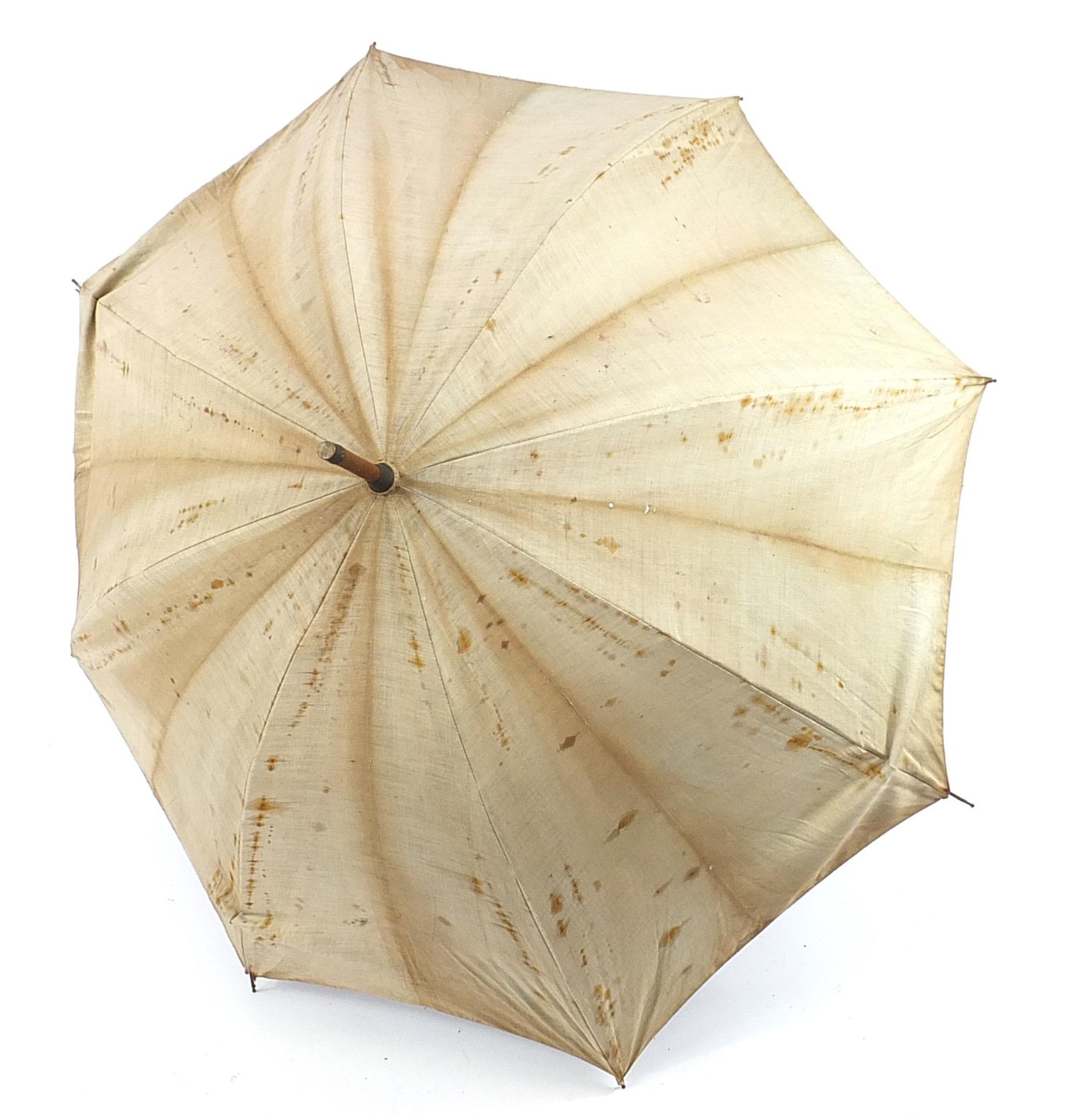 Black forest parasol with carved bamboo design handle, 87cm in length - Image 4 of 4