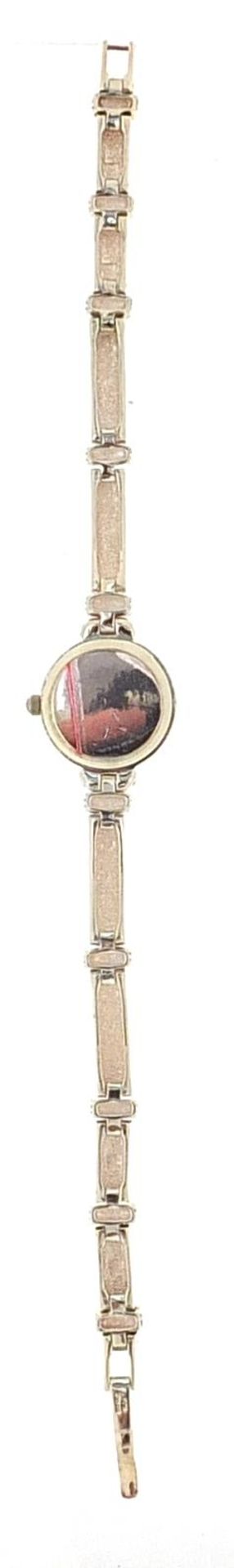 Carvel, ladies silver wristwatch set with clear stones, 19mm in diameter - Image 3 of 7