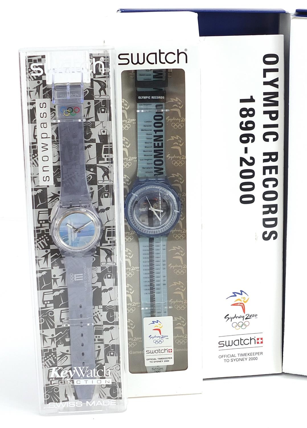 Swatch, six Swatch Collector's Club Olympic wristwatches with boxes and cases - Image 2 of 3