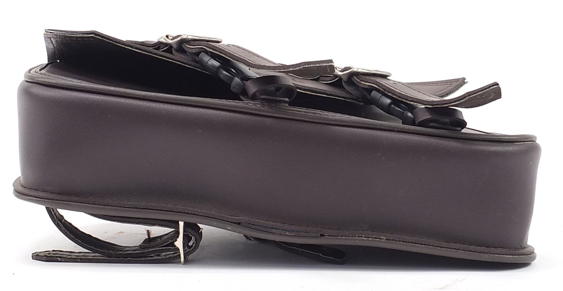 Rexel brown leather motorbike saddle bag, 36cm wide - Bild 3 aus 4