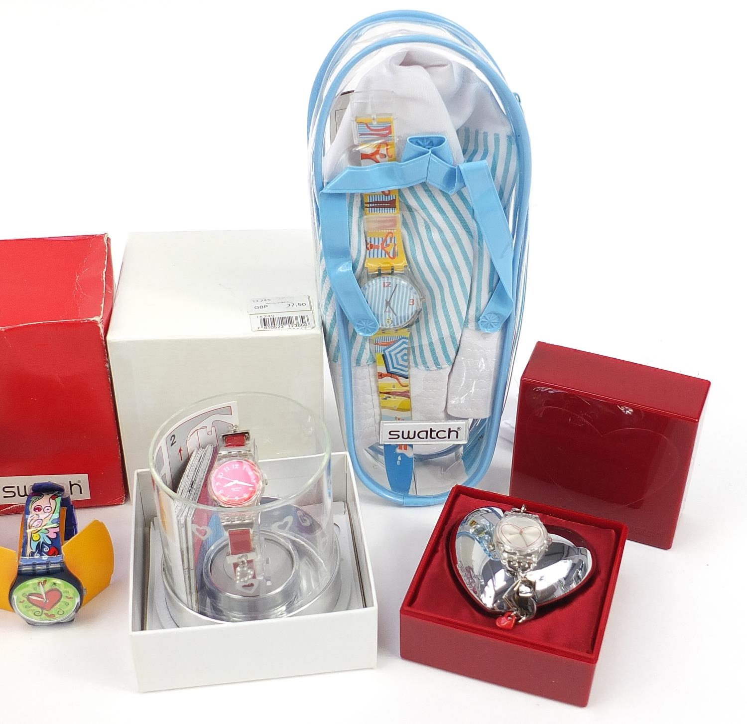 Swatch, five Swatch Collector's Club wristwatches with boxes including Time for Love - Image 3 of 3