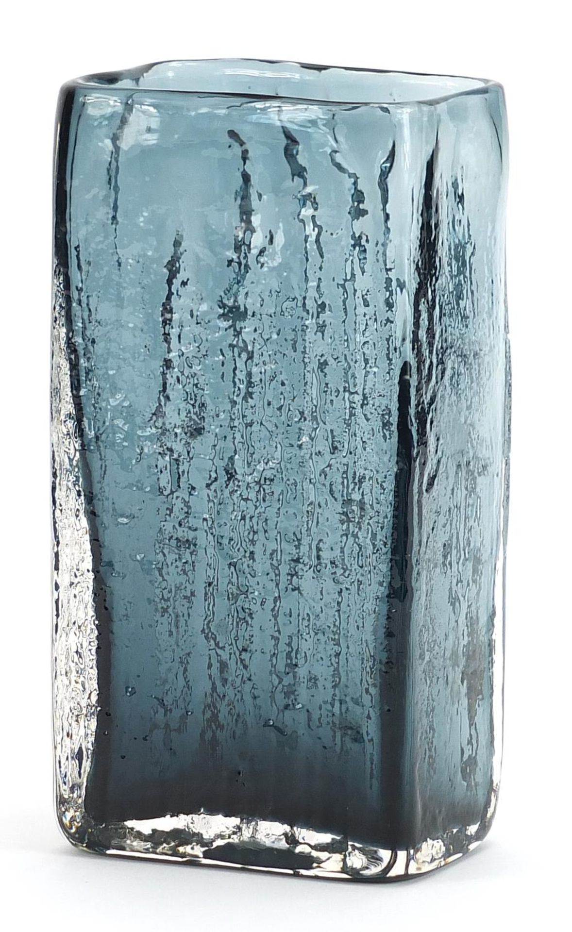 Geoffrey Baxter for Whitefriars, bamboo glass vase in indigo or pewter, 20.5cm high - Image 2 of 3