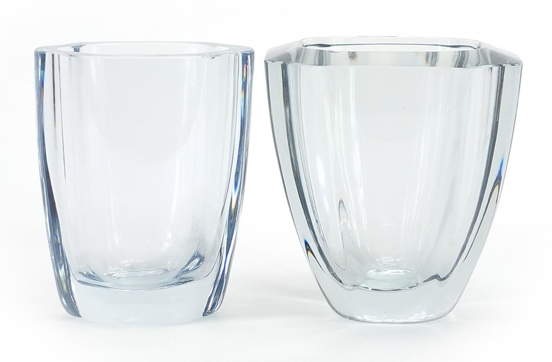 Stromberg, two Scandinavian pale blue glass vases, the largest 14.5cm high - Image 5 of 7