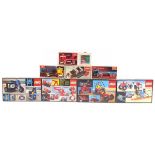 Collection of vintage Lego and Lego Technic model sets with boxes comprising numbers 8845, 854,