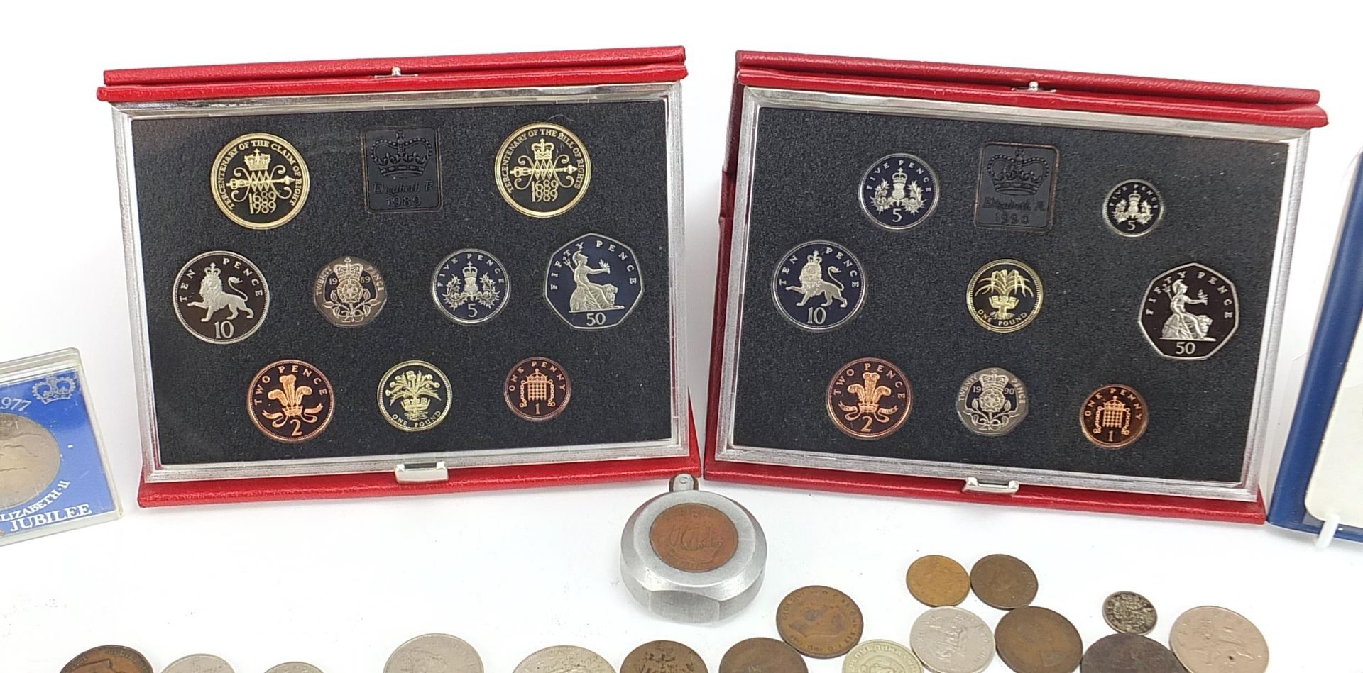 Antique and later British and world coinage, some silver including Royal Mint 1989 and 1990 United - Image 3 of 6