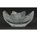 Lalique, French frosted glass oak leaf bowl, etched Lalique France to the base, 19.5cm wide