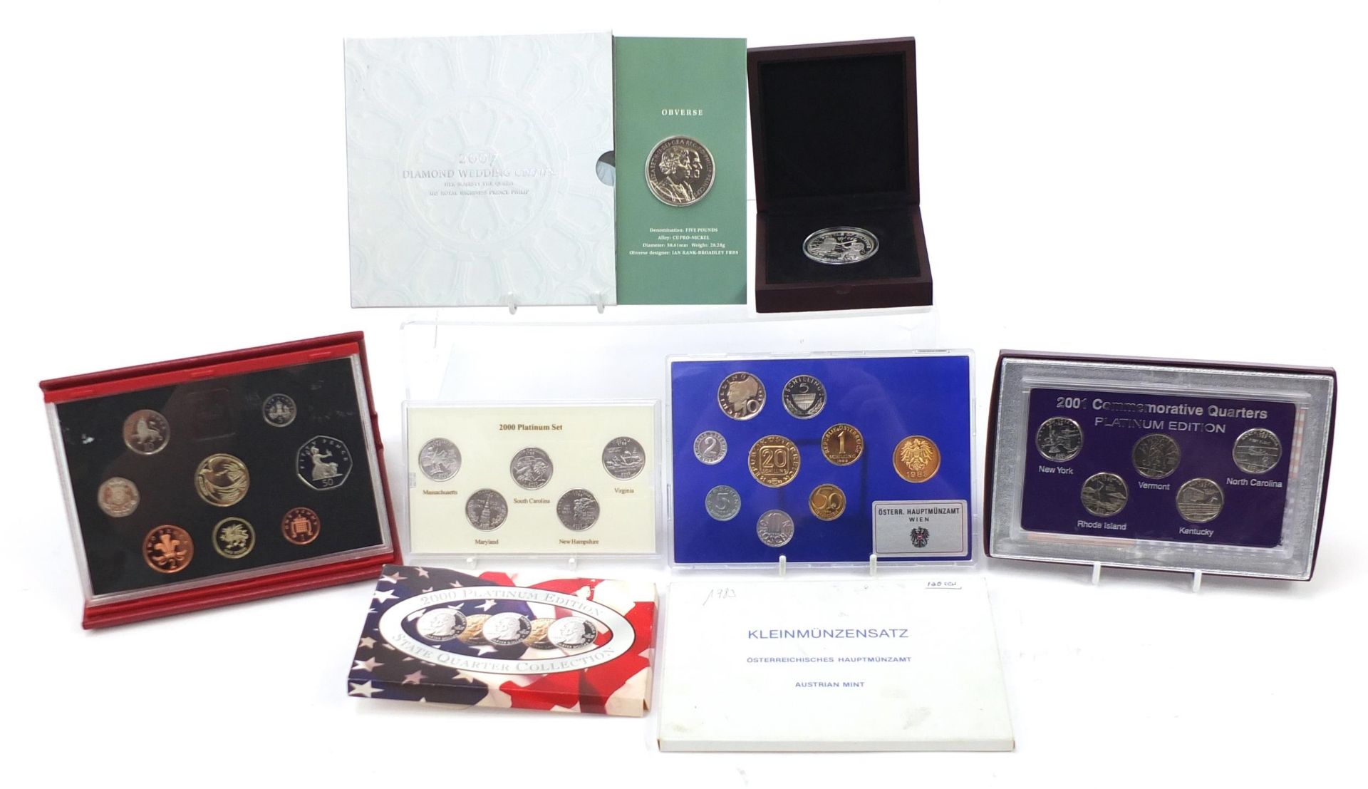 British and world proof and uncirculated coinage including Battle of Hastings silver proof five