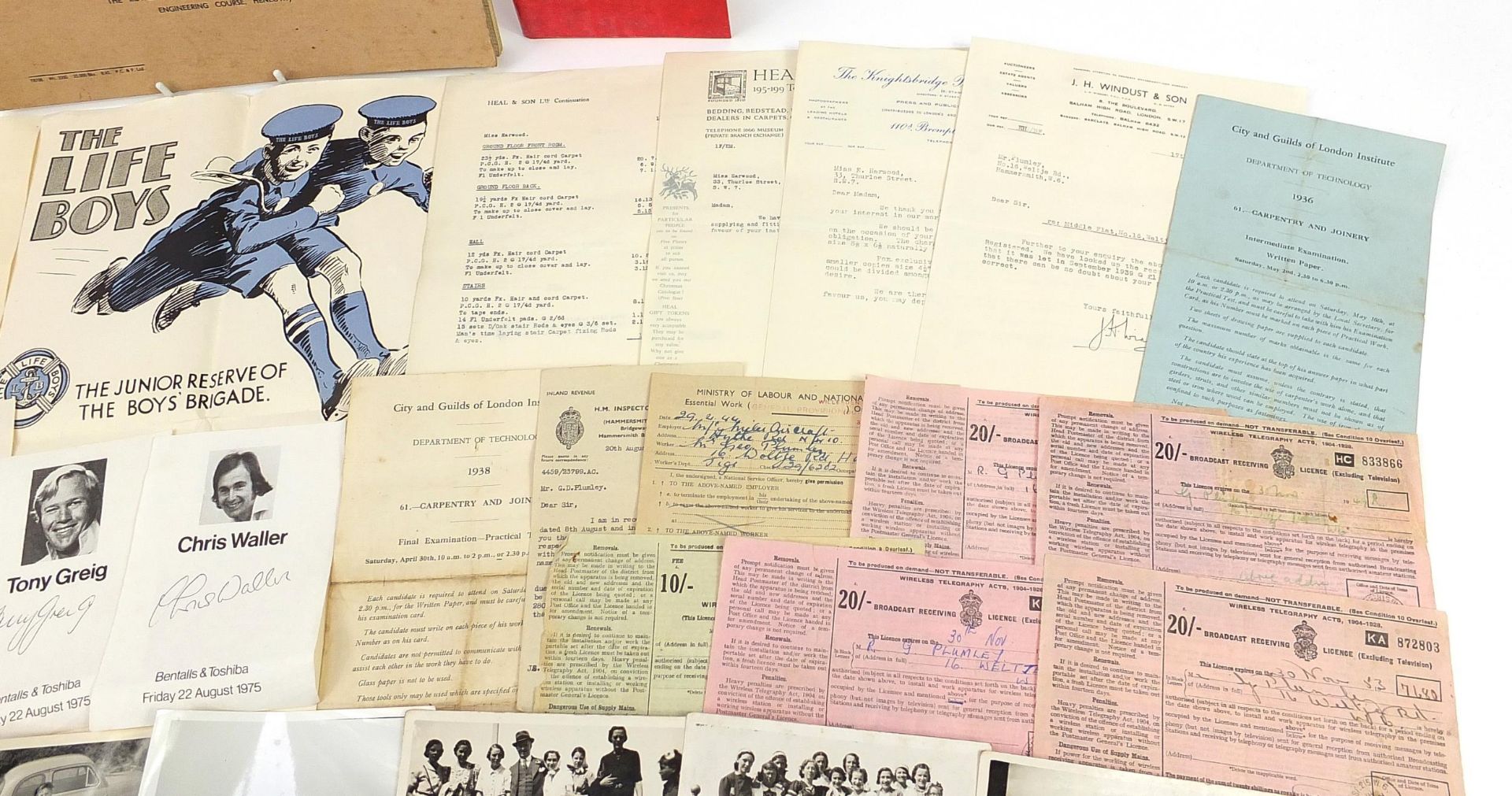 Ephemera including The Lifebuoys advertising poster, Heal & Son letter, Royal Air Force sketch - Image 3 of 8