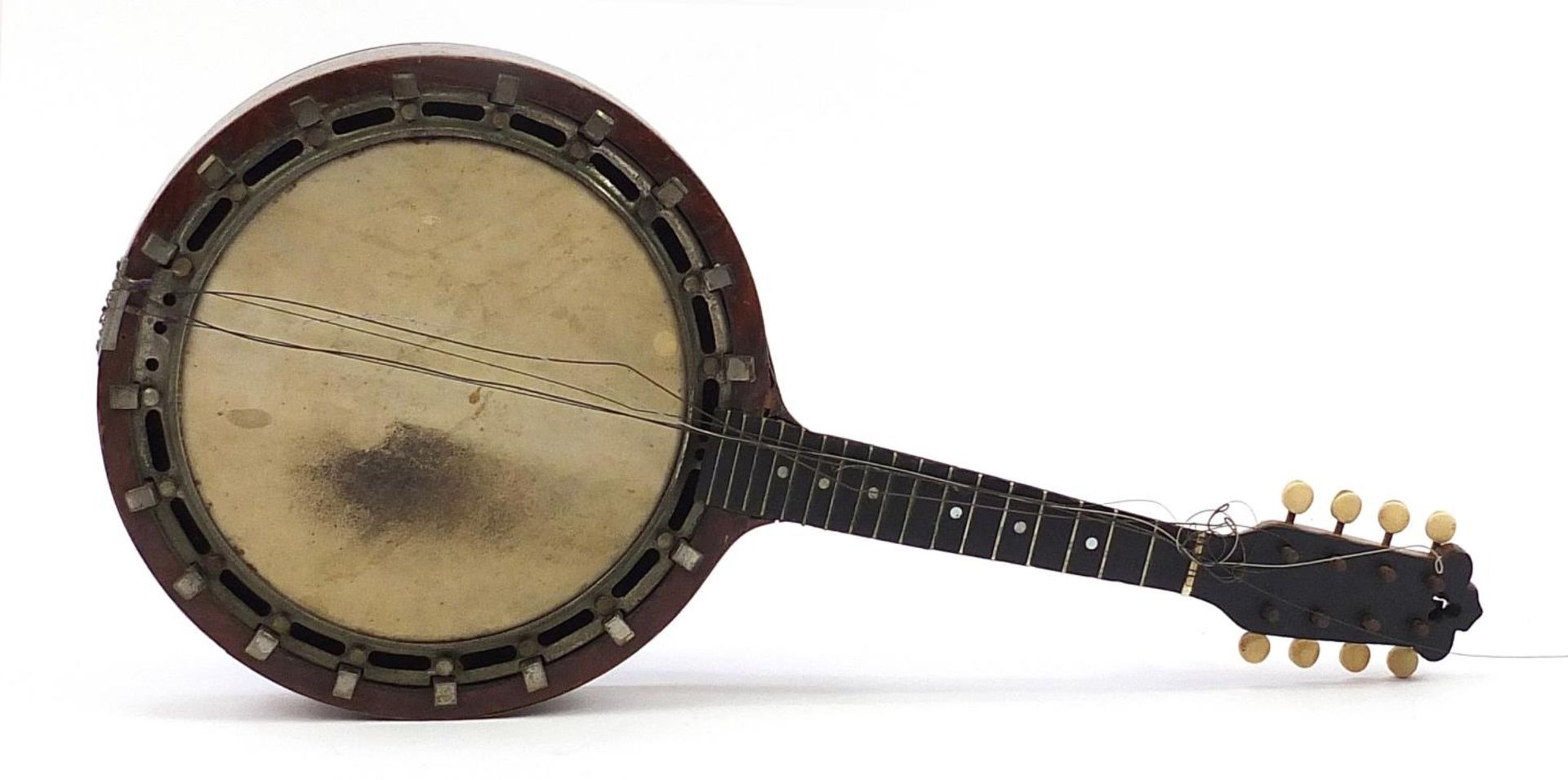 John Grey & Sons Dulcetta inlaid rosewood banjo, 61.5cm in length