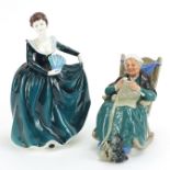 Coalport figurine and Royal Doulton figurine Twilight, the largest 19.5cm high