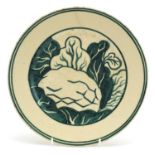 Edmond Lachenal, Art Deco plate hand painted with stylised trees, signed and inscribed J G to the