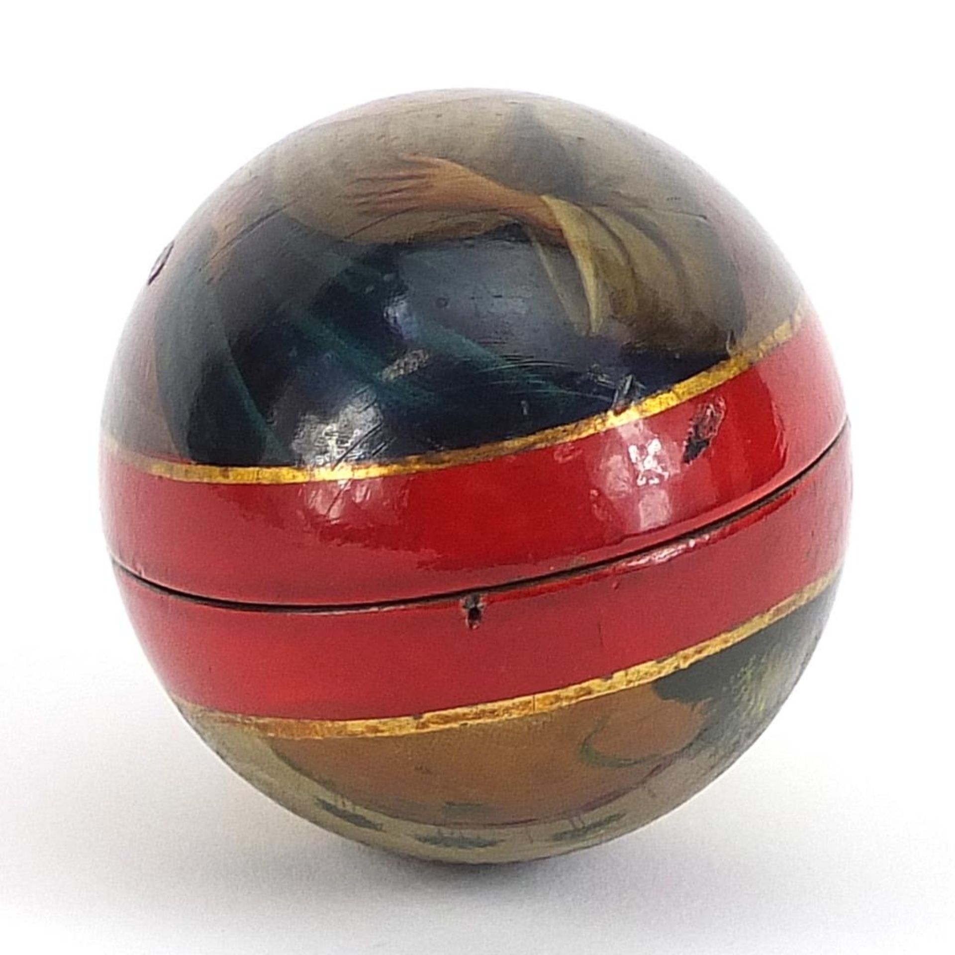 Lukutin, Imperial Russian lacquered Easter egg hand painted with Archangel Mikhail, 7cm high - Bild 5 aus 5