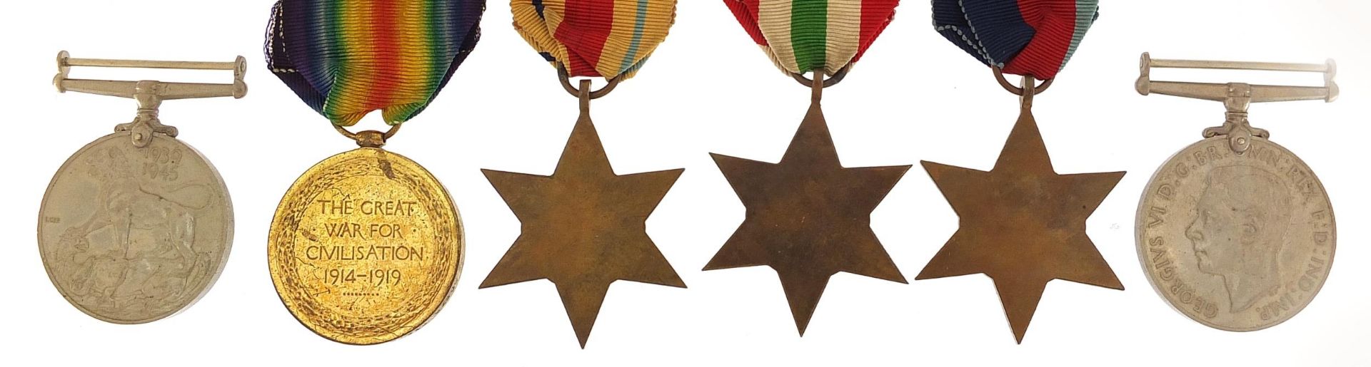 British military World War I and World War II six medal group including Victory medal awarded to - Bild 3 aus 4