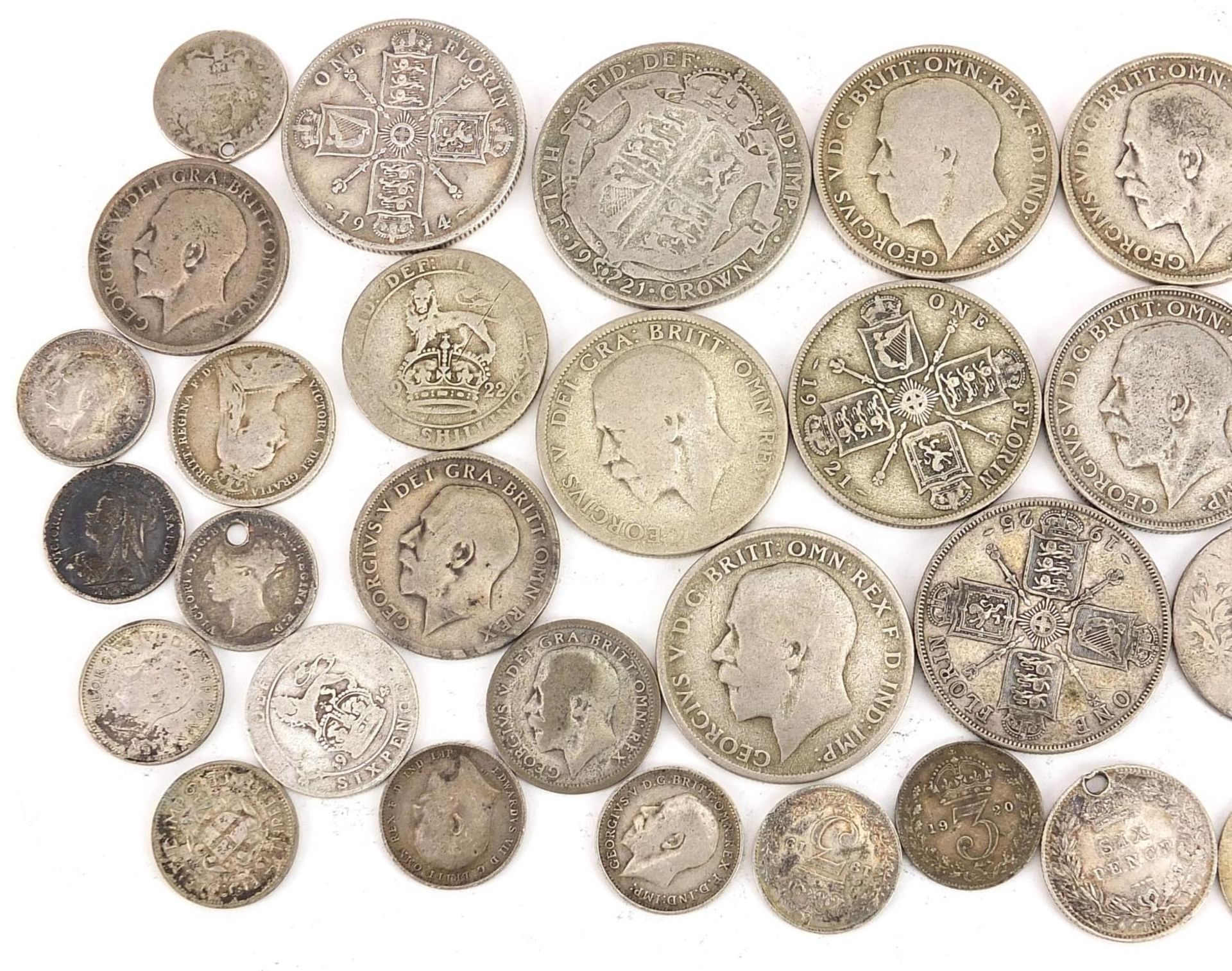 Victorian and later British coinage including florins, shillings and sixpences, 200g - Image 2 of 3