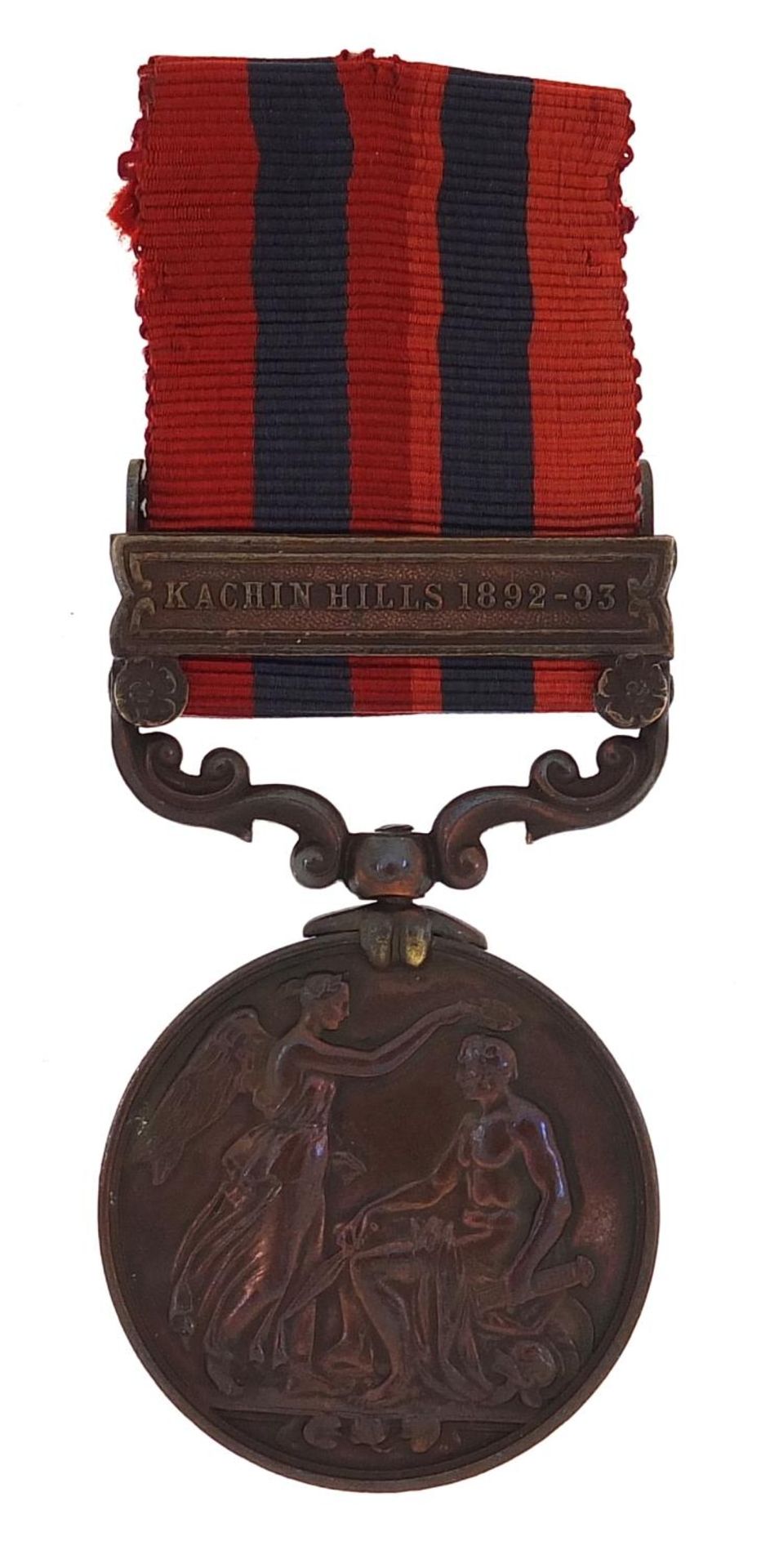 Victorian British military India General Service medal with Kachin Hills 1892-93 bar - Bild 2 aus 3