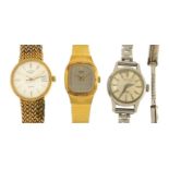Three ladies wristwatches comprising Favre-Leuba, Seiko and Rotary