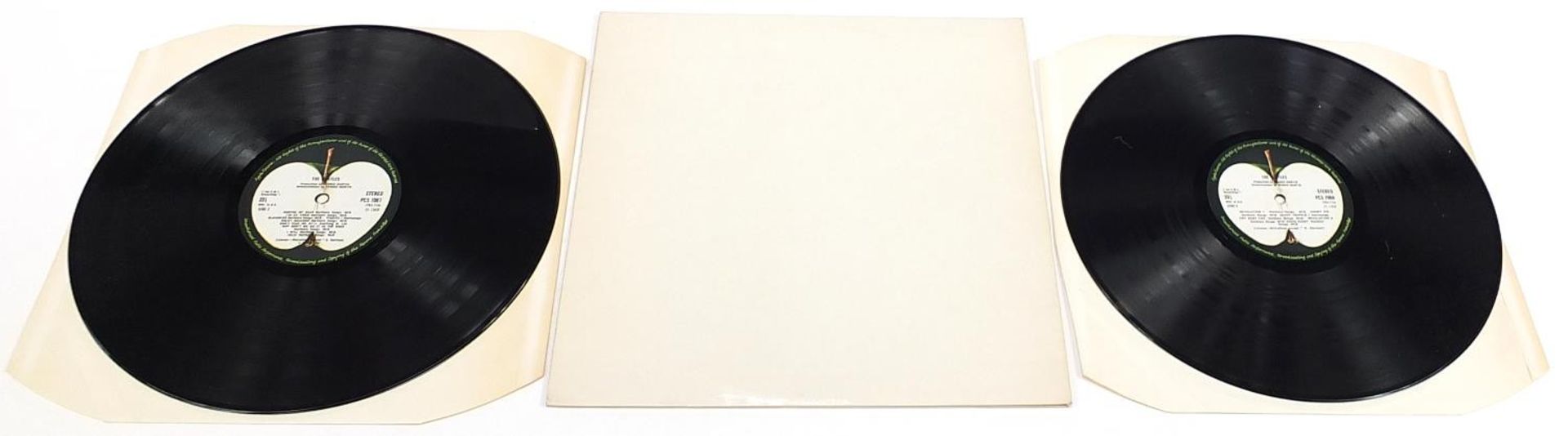 Four White Album vinyl LP records by The Beatles with poster and four pictures to include numbers - Image 7 of 17